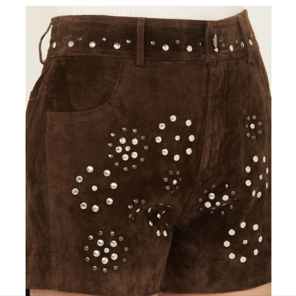 Driftwood suede shorts